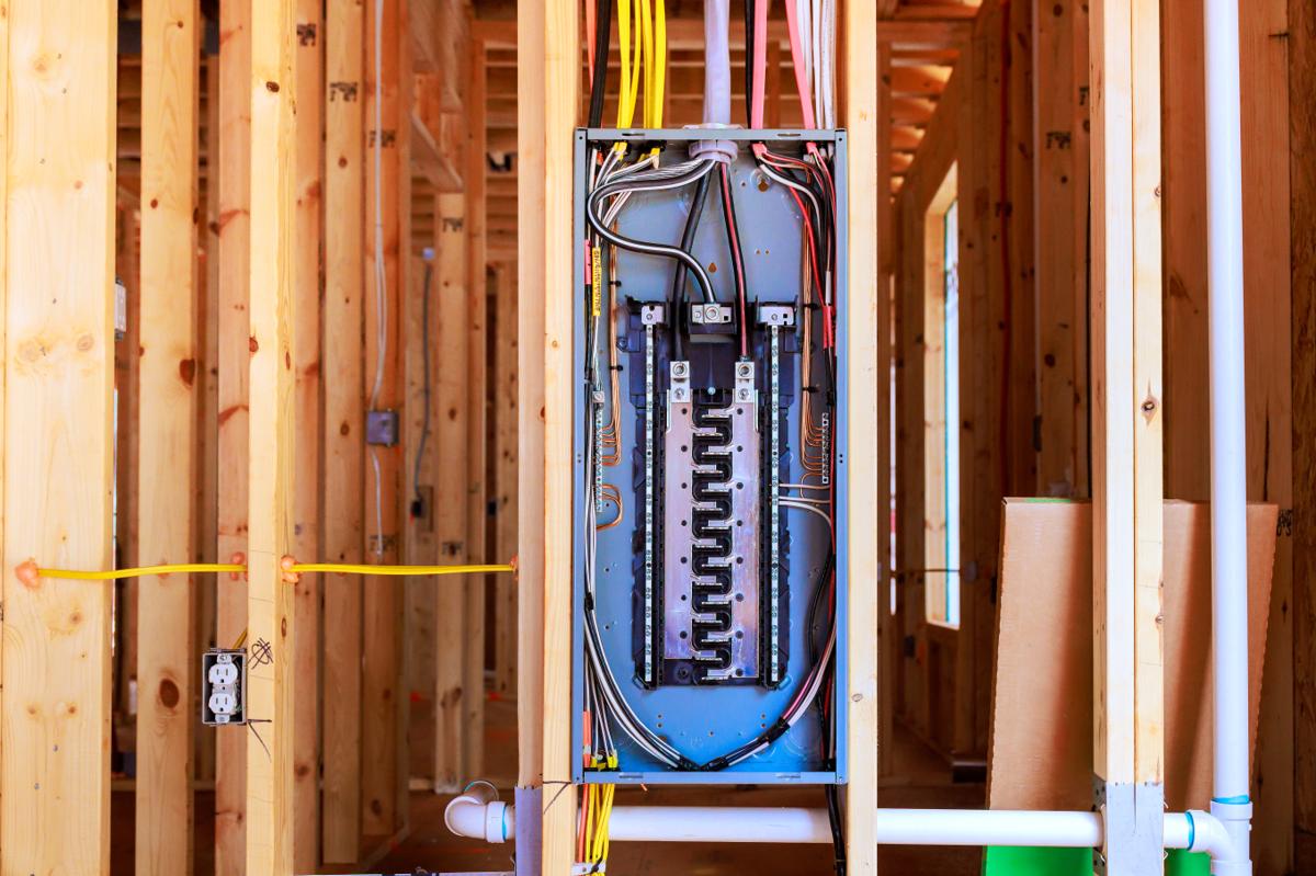 New construction electrical panel wired by Oswalt Electric